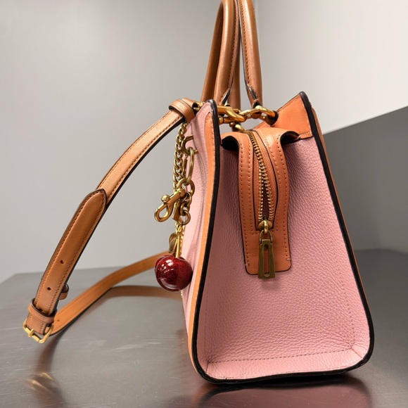 Coach Rouge Pink and Tan Leather Handbag/ Crossbody - Picture 12 of 16